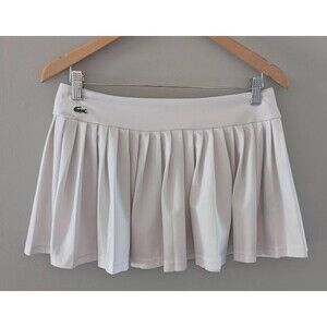 Vintage Lacoste Women's SPORT Tennis Pleated Skirt White Sz 36 EU